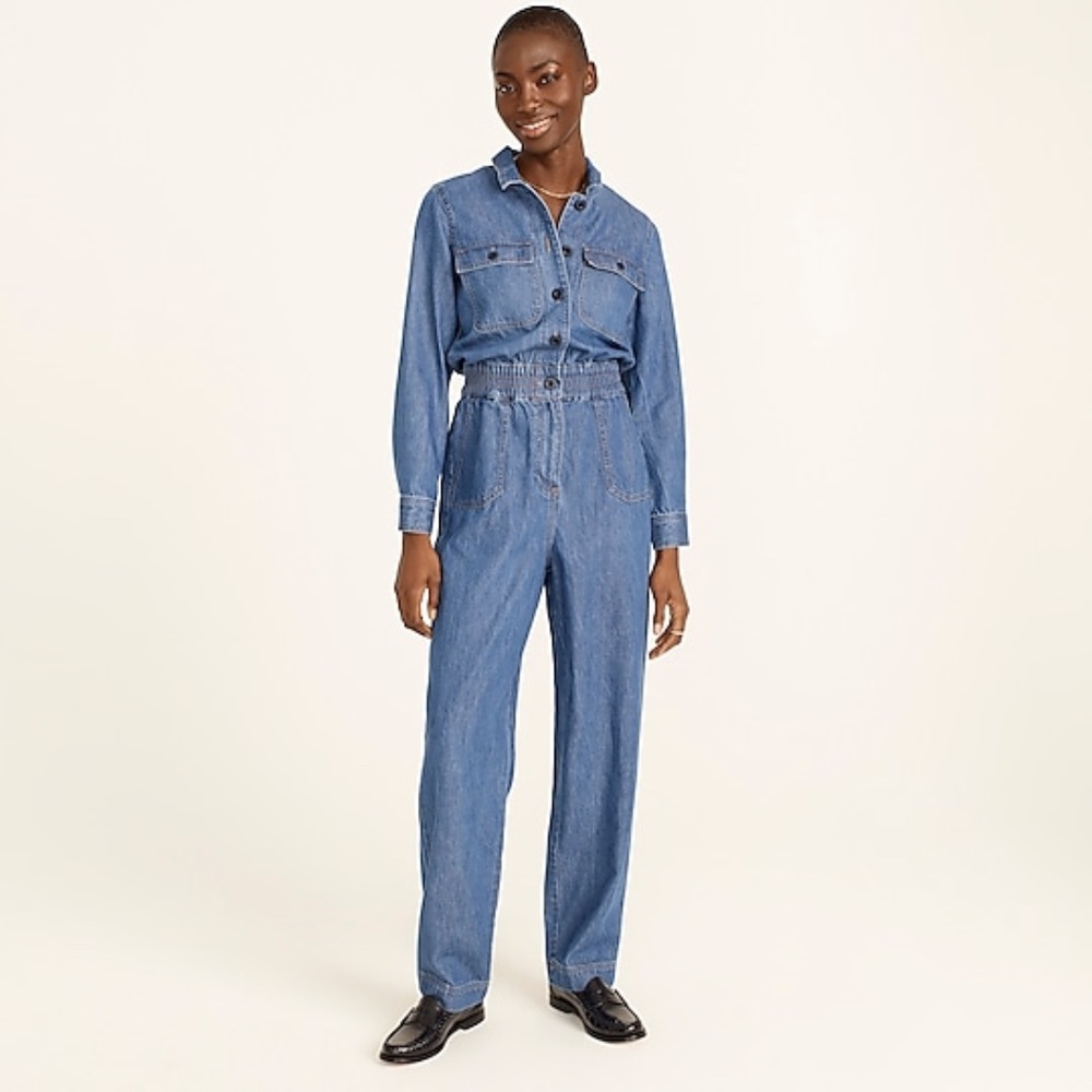 NWT J. Crew Cinched-Waist Denim Jumpsuit